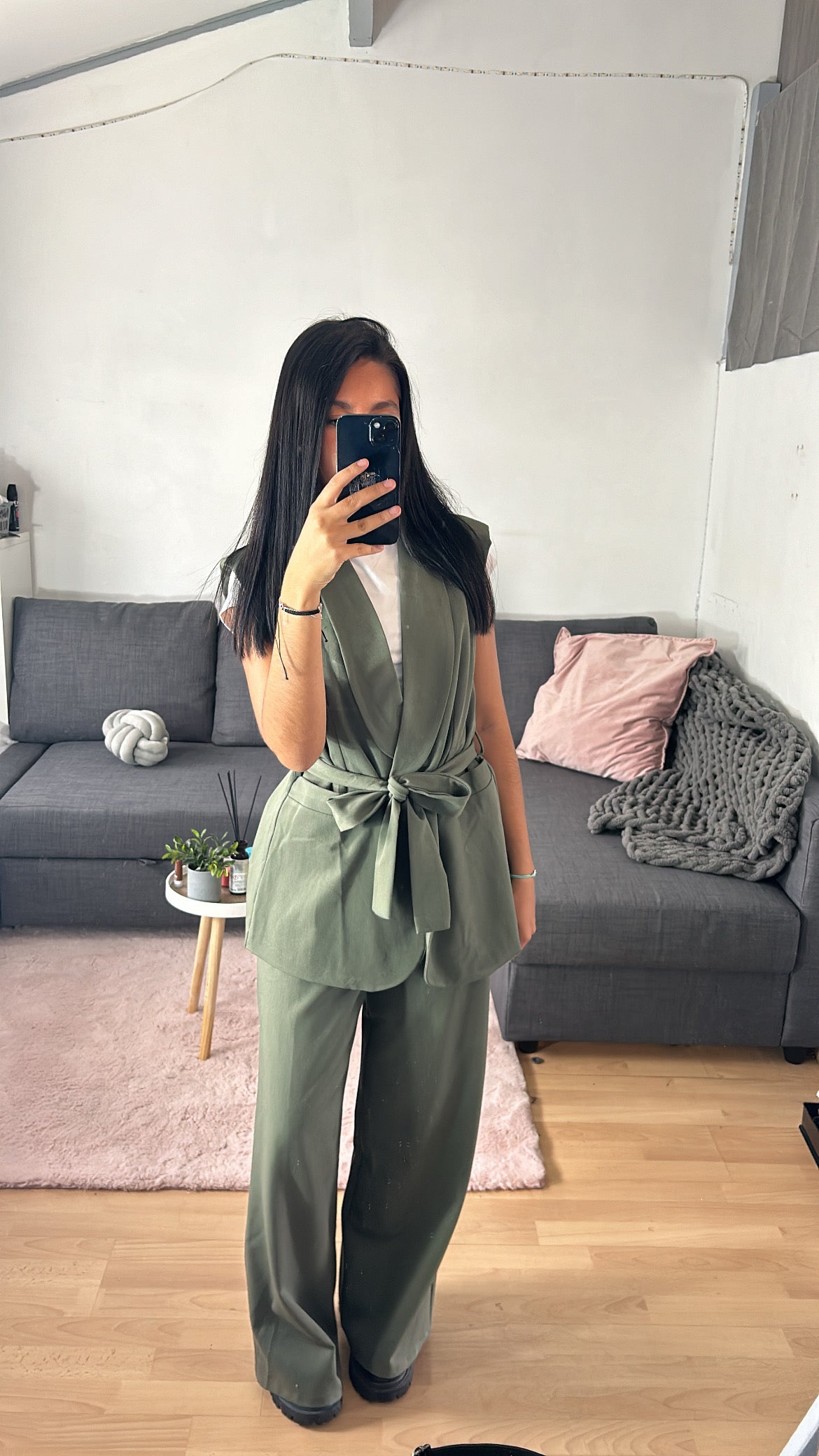 Ensemble blazer sans manche