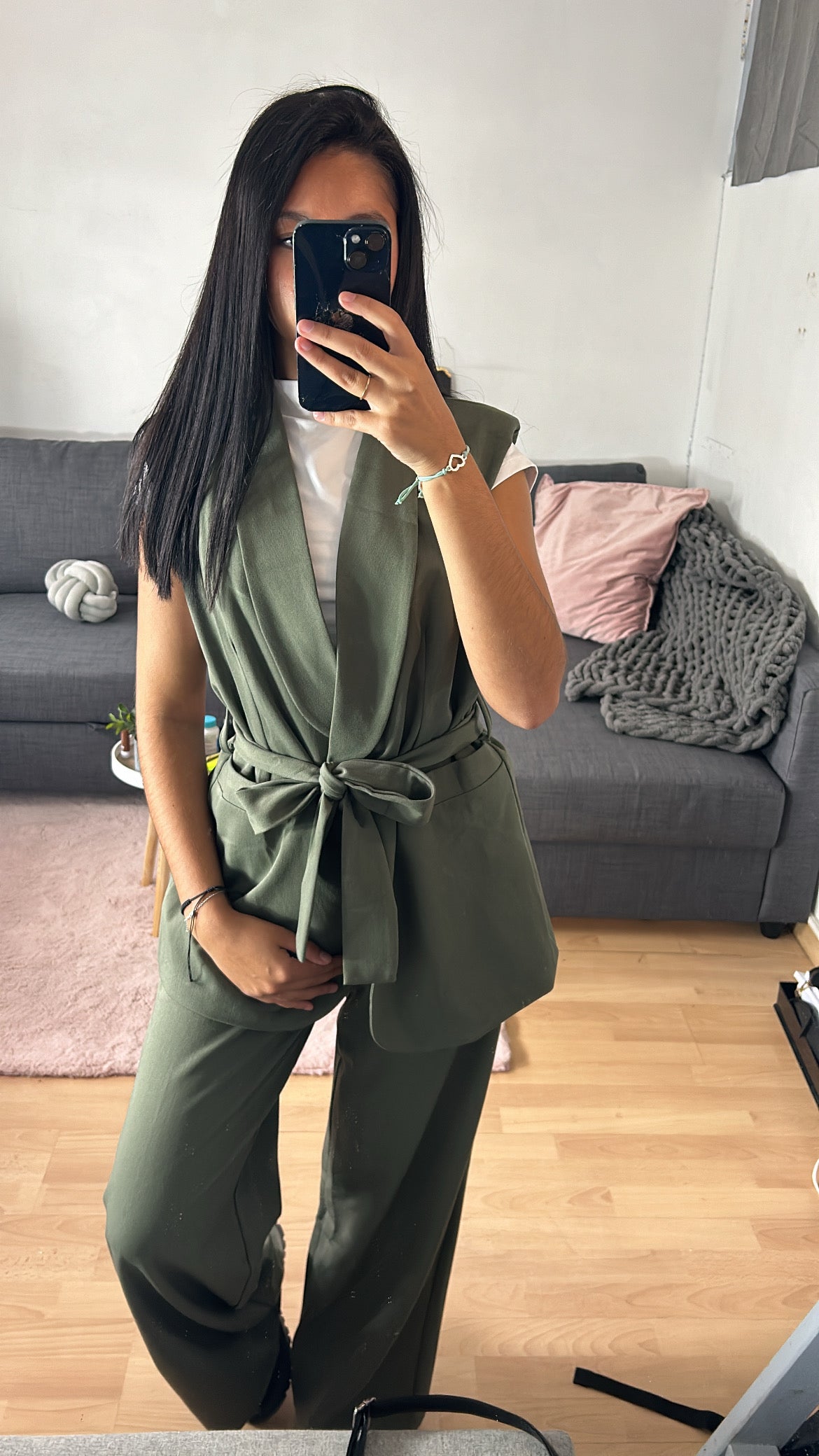 Ensemble blazer sans manche