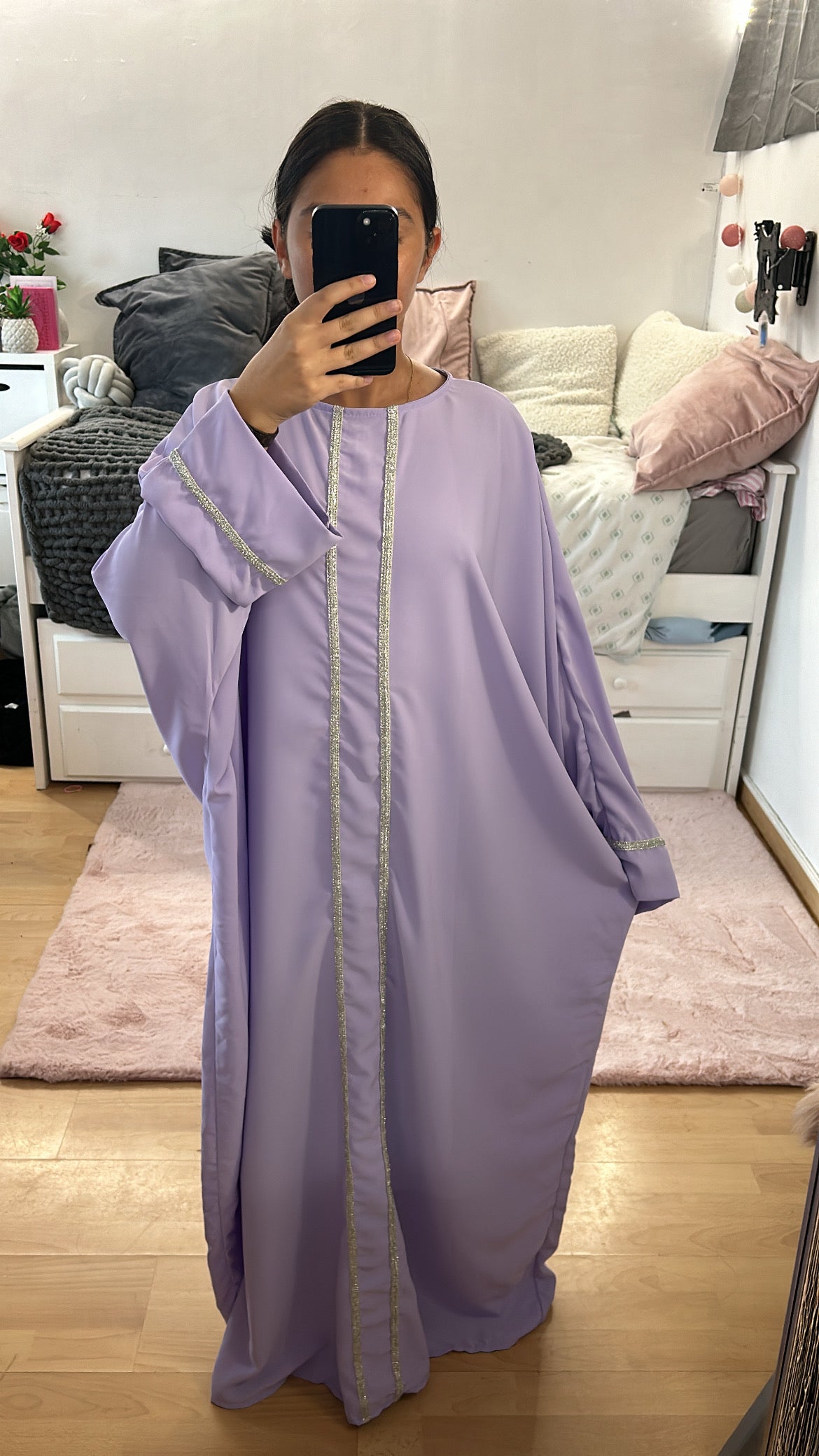 Abaya détails argenté